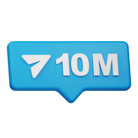 10m 공유 알림  3D Icon