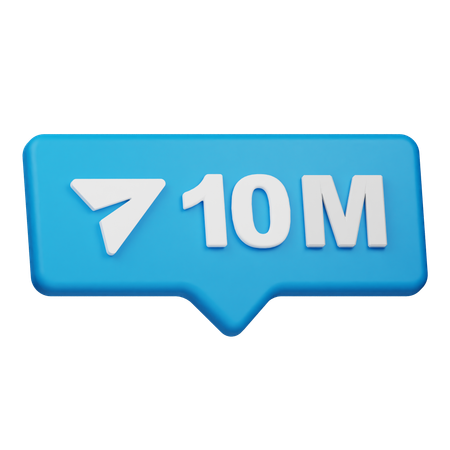 10M Share Notification  3D Icon