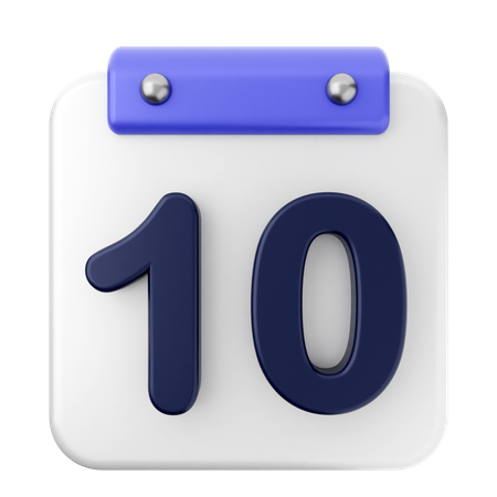 Calendario 10  3D Icon