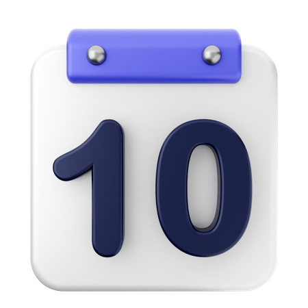 10º calendário  3D Icon