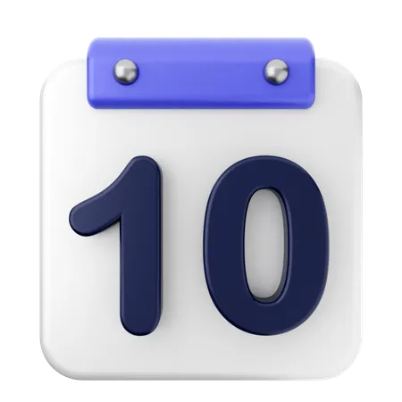 10º calendário  3D Icon