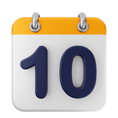 10º calendário  3D Icon