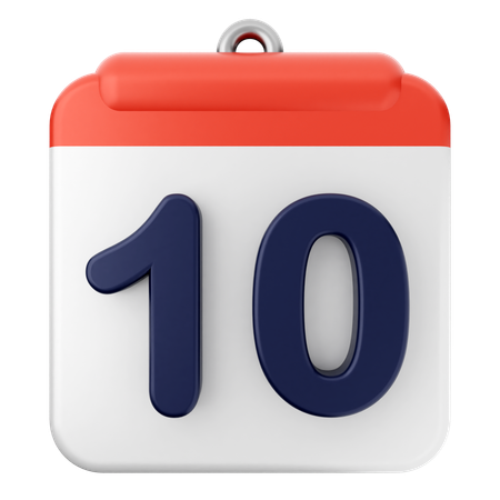 10º calendário  3D Icon