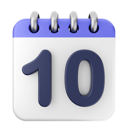 10º calendário  3D Icon