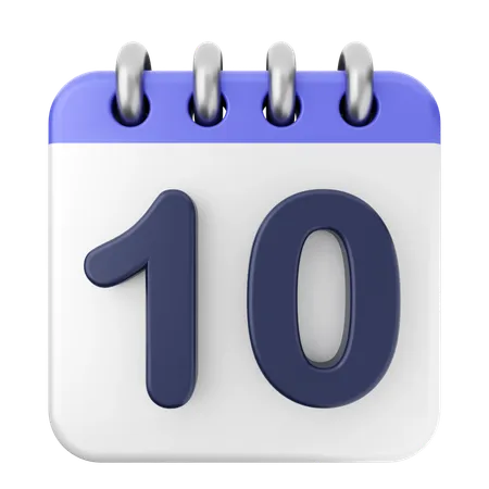 10º calendário  3D Icon