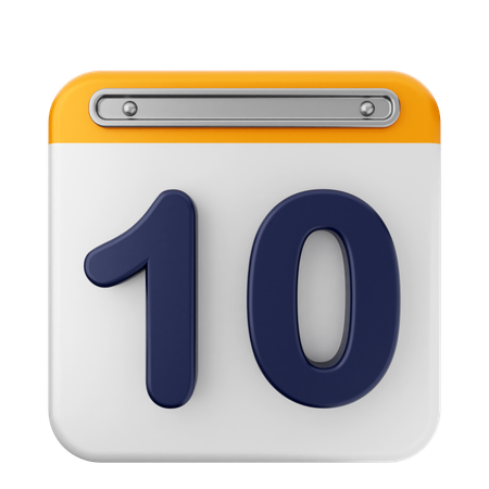 10º calendário  3D Icon