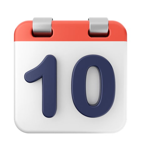 10º calendário  3D Icon