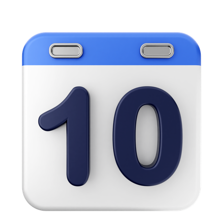 10º calendário  3D Icon