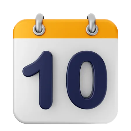 10th Calendar  3D Icon