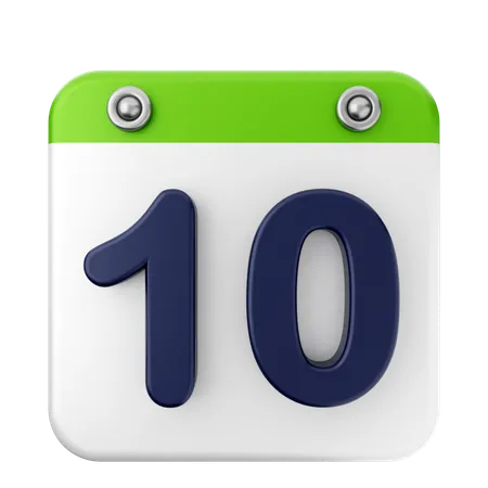 10th Calendar  3D Icon