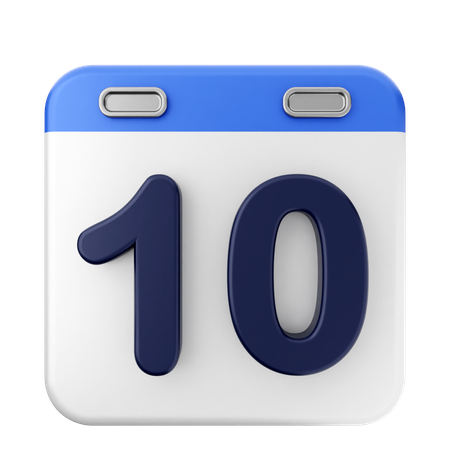 10th Calendar  3D Icon