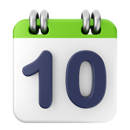 10th Calendar  3D Icon