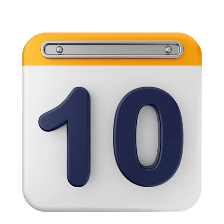 10th Calendar  3D Icon