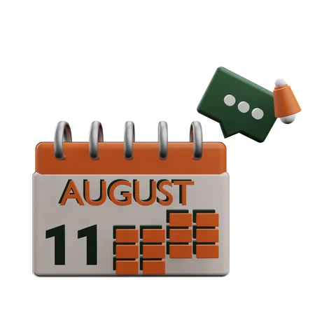 11 august  3D Icon