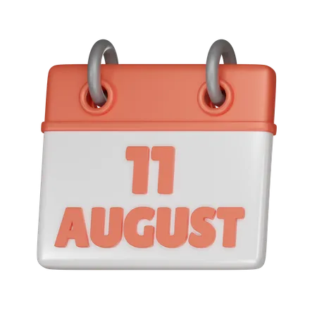 11 August  3D Icon