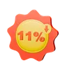 Badge de réduction de 11 %