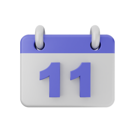 Calendário de 11 datas  3D Icon