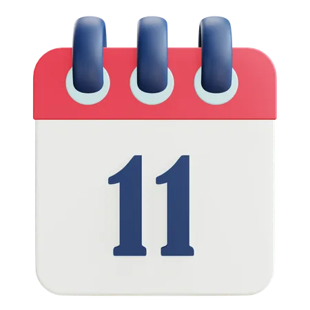 11 Date  3D Icon