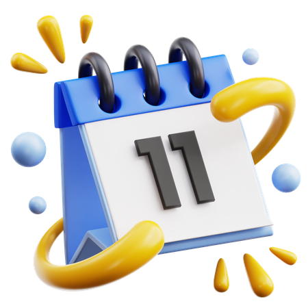 11 date  3D Icon