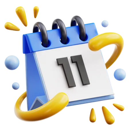 11 date  3D Icon