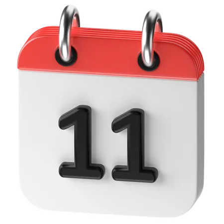 11 Date  3D Icon