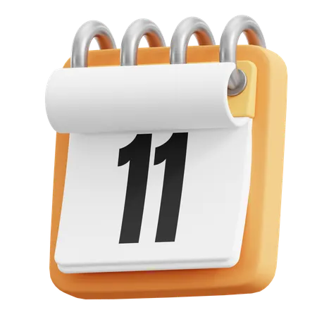 11 Date  3D Icon