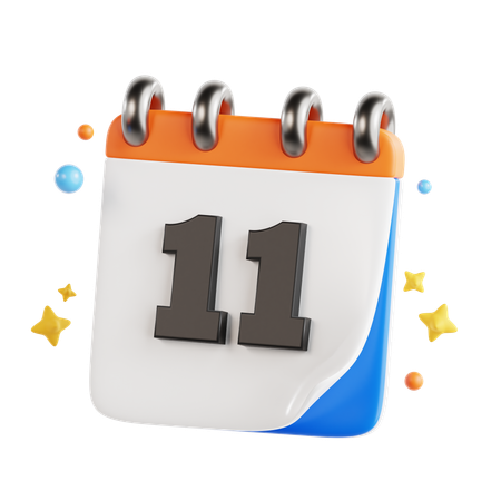 11 Date  3D Icon