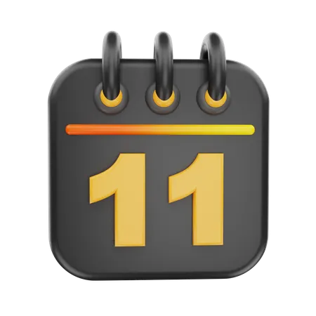 11 Date  3D Icon