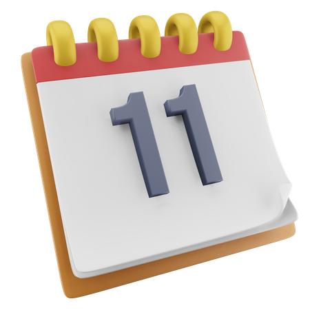 11 Date  3D Icon