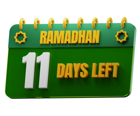 11 Days Left to Ramadan  3D Icon