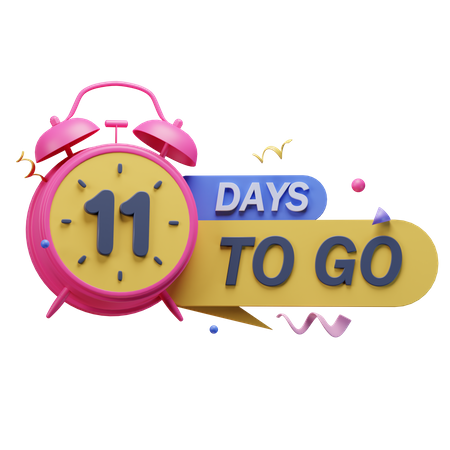 11 Days To Go  3D Icon