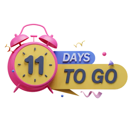 11 Days To Go  3D Icon