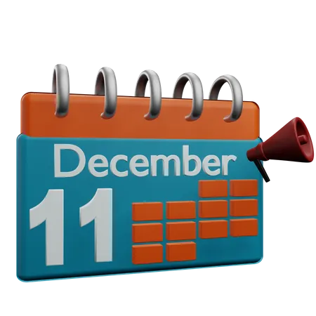 11 December  3D Icon