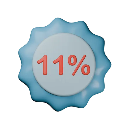 11% Discount Badge  3D Icon