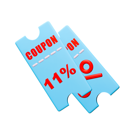 11% Discount Coupon  3D Icon