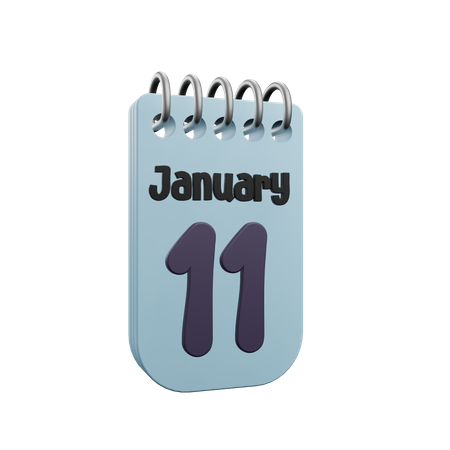 Calendario del 11 de enero  3D Icon