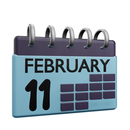 11. Februar Kalender  3D Icon