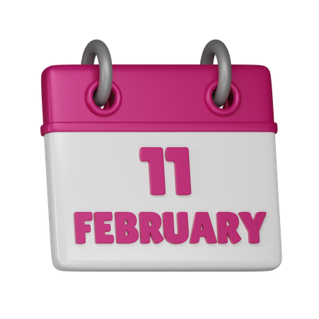 11 February  3D Icon