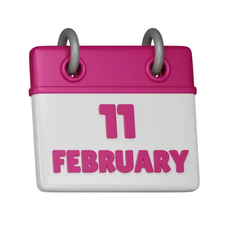 11 February  3D Icon