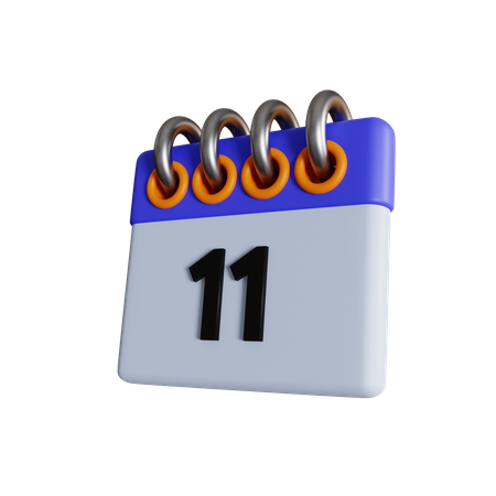 11 fecha  3D Icon