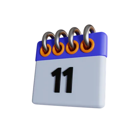 11 fecha  3D Icon