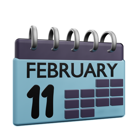 Calendrier du 11 février  3D Icon