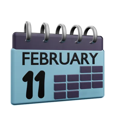 Calendrier du 11 février  3D Icon