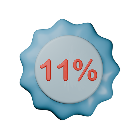 Insignia de descuento del 11%  3D Icon