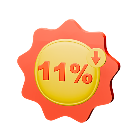 Insignia de descuento del 11%  3D Icon