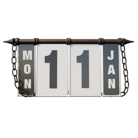 11. Januar Montag  3D Illustration