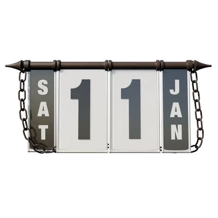 11. Januar Samstag  3D Illustration