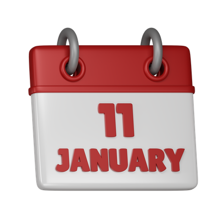 11 January  3D Icon