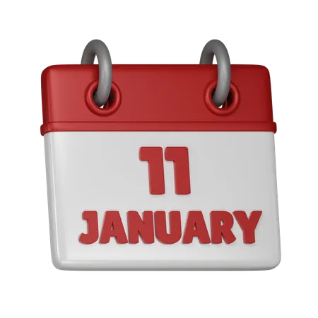 11 January  3D Icon