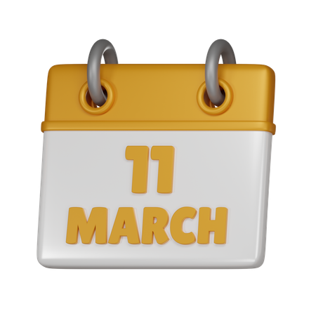 11 March  3D Icon